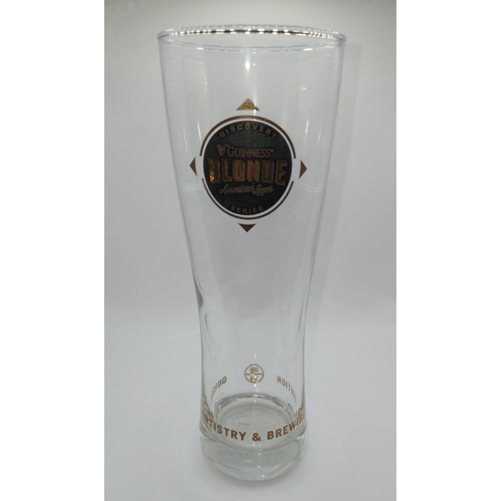 8" BEER GLASS ~ GUINNESS Brewing Blonde American Lager ~ Discovery Series